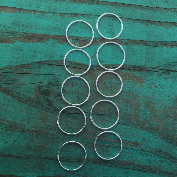 10 solid 925 stacking rings - Picture 4 of 8
